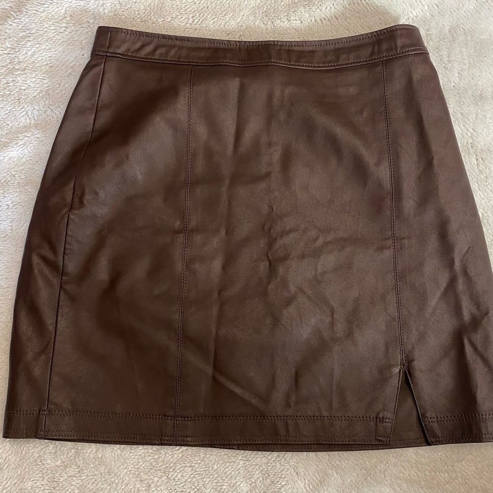 Brown Leather Skirt